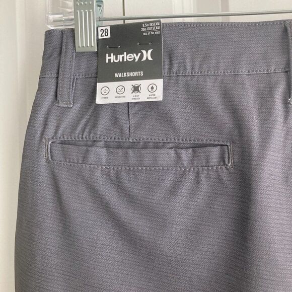 Hurley Men's Hybrid printed walk shorts 4-way stretch Gray NWT size 28 - Picture 5 of 9